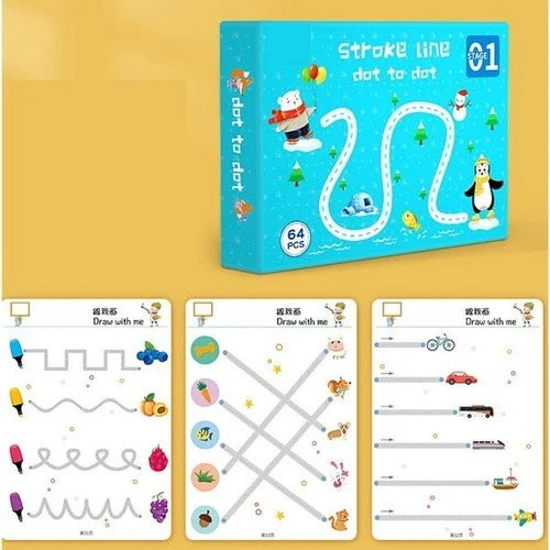 Reusable Tracing Line book to improve HAND WRITING For 2+ Years kids