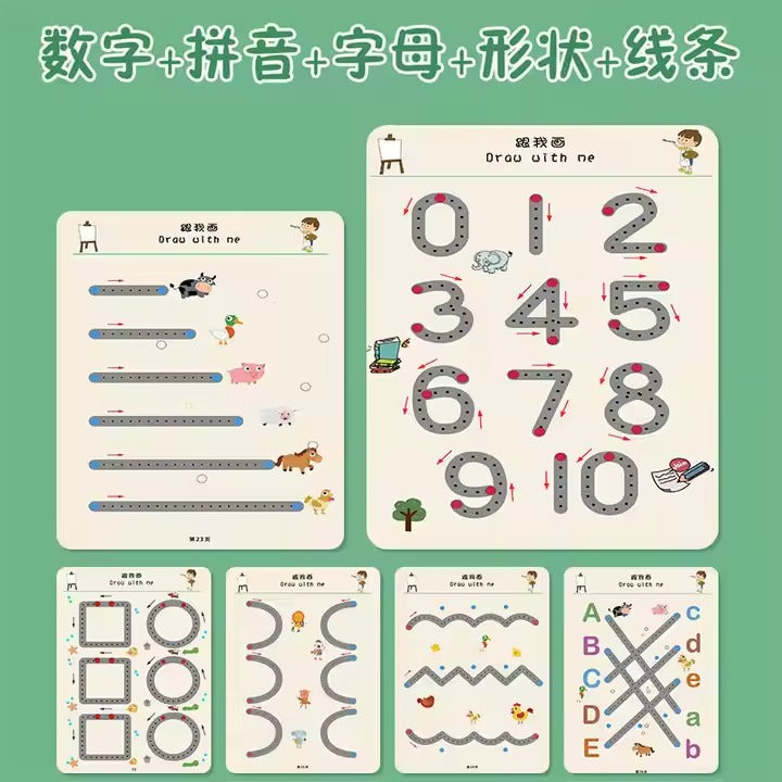 Reusable Tracing Line book to improve HAND WRITING For 2+ Years kids